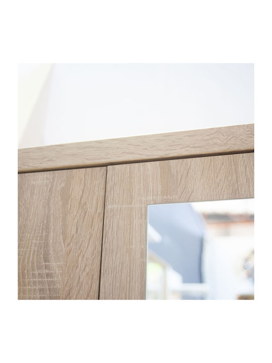 Double Door Wardrobe Top Mix with Mirror 60x33x183cm