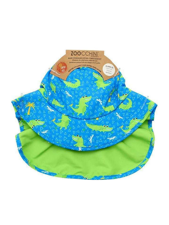 Zoocchini Kids' Hat Fabric Sunscreen Alligator Light Blue