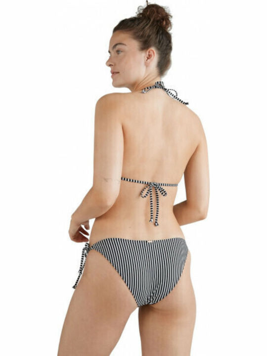 Set Bikini Τριγωνάκι Ριγέ Μαύρο