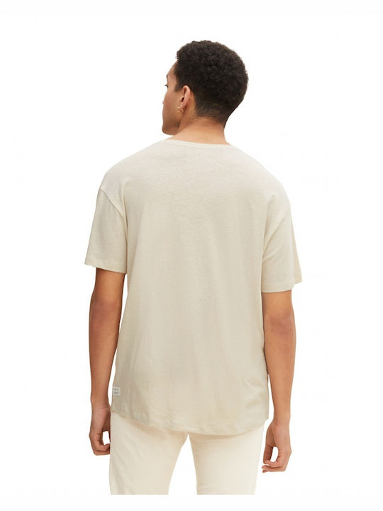 Tom Tailor Herren T-Shirt Kurzarm Beige