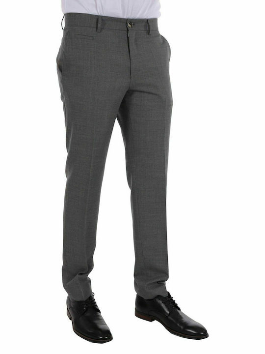 BOSS CHINO TROUSERS MICRO DESIGN REGULAR FIT H-LENON-222 GREY