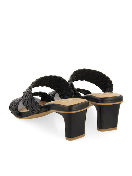 Din piele Sandale Negre