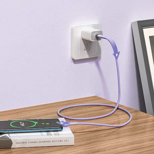 Joyroom S-1250N18 USB 2.0 Kabel USB-C männlich - USB-C 100W PD Lila 1,2m