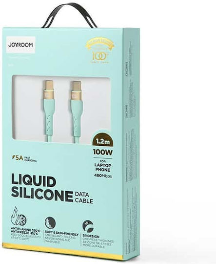 Joyroom S-1250N18 USB 2.0 Cable USB-C Male - USB-C 100W PD Green 1.2m