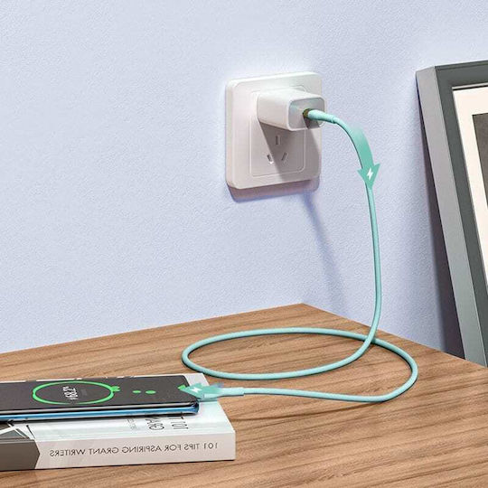 Joyroom S-1250N18 USB 2.0 Cable USB-C Male - USB-C 100W PD Green 1.2m