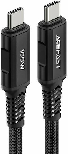 Acefast C4-03 Braided USB 2.0 Cable USB-C male - USB-C 100W Μαύρο 2m