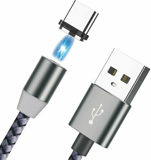 Leewello Magnetic USB 2.0 Cable USB-C male - USB-A Γκρι 1m SJX-181