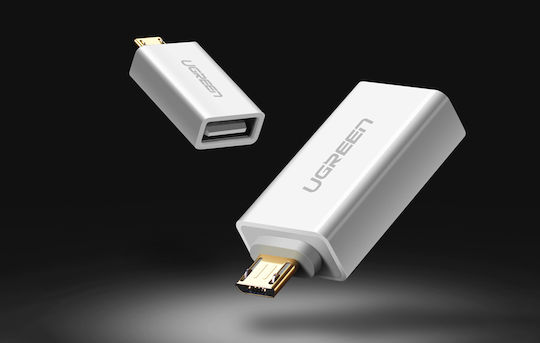 Ugreen Μετατροπέας micro USB male σε USB-A female Λευκό 1τμχ 30529
