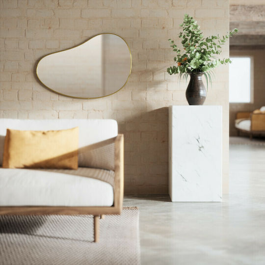 Umbra Hubba Pebble Oglindă de Perete cu Aur Ramă din Metalic 61x92cm 1buc
