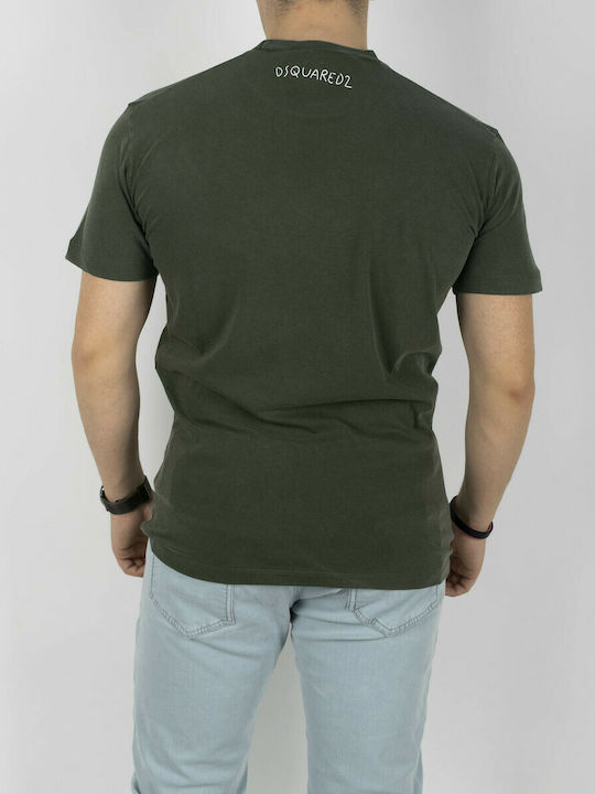 Dsquared2 T-shirt Bărbătesc cu Mânecă Scurtă Verde