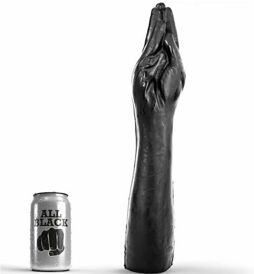 All Black Fisting Hand Πρωκτικό Dildo Μαύρο 39cm