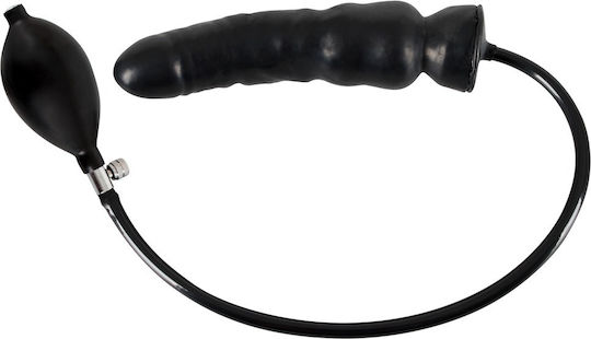 LateX Πρωκτικό Dildo Φουσκωτό Latex Μαύρο 20cm