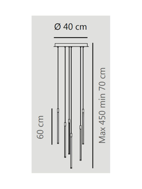 Sikrea ELIA/6 O Hängelampe LED mit Warmes Weiß Licht Gold