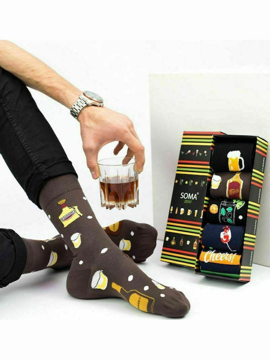 Soma Socks Cheers Unisex Κάλτσες με Σχέδια Μπλε 5 Pack Soma Socks Cheers Unisex Κάλτσες με Σχέδια Μπλε 5 Pack