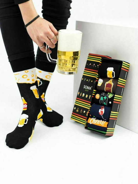 Soma Socks Cheers Unisex Κάλτσες με Σχέδια Μπλε 5 Pack