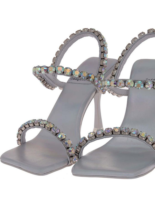 Saints Leather Sandals Silver