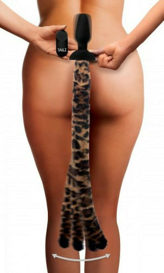 XR Tailz Moving & Vibrating Anal Plug Panther Tail Anal Plug with Wireless Functionality and Vibration Brown