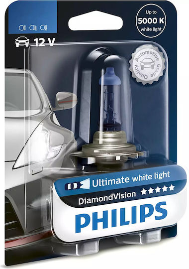 Philips Λάμπα Αυτοκινήτου Diamond Vision HB4-9006 Αλογόνου 5000K Φυσικό Λευκό 12V 55W 1τμχ