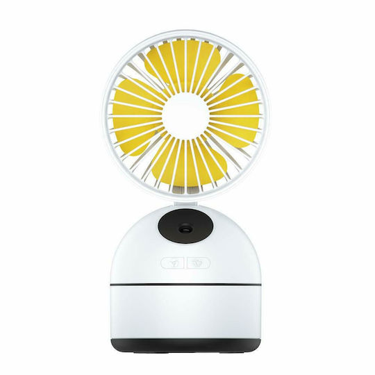 Mini Spraying Fan Ανεμιστηράκι USB Επαναφορτιζόμενο Αναδιπλούμενο Ασημί