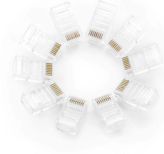 Ugreen NW110 Ștecher RJ-45 masculin Cat5e 100buc Transparent (22667)