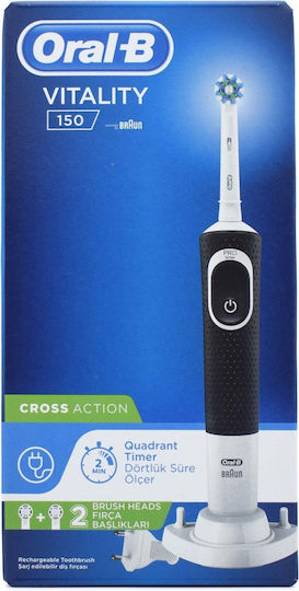 Oral-B Vitality 150 Cross Action Ηλεκτρική Οδοντόβουρτσα με Χρονομετρητή Μαύρη