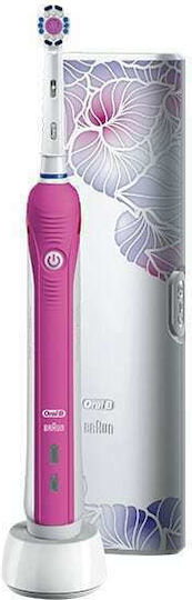 Oral-B Pro 2 2500 Design Edition Ηλεκτρική Οδοντόβουρτσα με Χρονομετρητή, Αισθητήρα Πίεσης και Θήκη Ταξιδίου Ροζ
