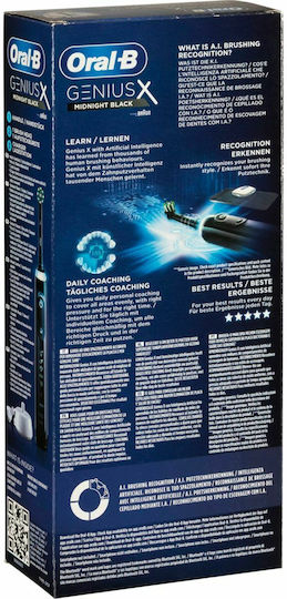 Oral-B Genius X Electric Toothbrush with Timer and Pressure Sensor Midnight Black