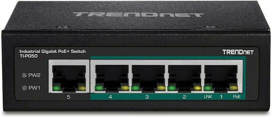 Trendnet TI-PG50 Unmanaged L2 PoE+ Switch with 5 Gigabit (1Gbps) Ethernet Ports