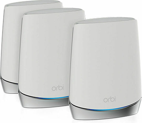 NetGear Orbi RBK753 WiFi Mesh Network Access Point Wi‑Fi 6 Tri Band (2.4 & 5 & 5GHz) σε Τριπλό Kit