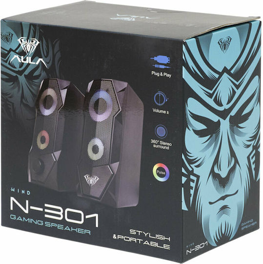 Aula N-301 2.0 Speakers with RGB 3W Black