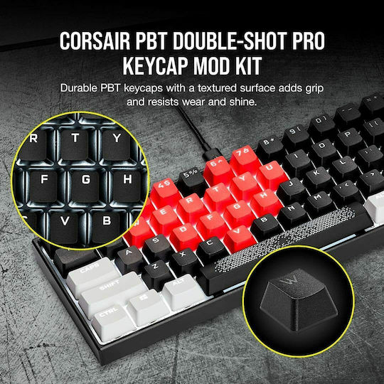 Corsair PBT Double-shot Pro Keycap Mod Kit Onyx Black
