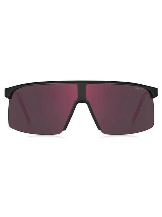 Hugo Boss Men's Sunglasses with Black Plastic Frame and Red Mirror Lens HG 1187/S 003/AO