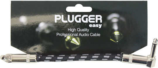 Plugger Plugger Кабел 6,3 мм мъжки - 6,3 мм мъжки 0.15м Черен