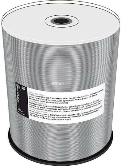 MediaRange Записваеми CD-R 52x 0.7ГБ Кутия за торта 100бр