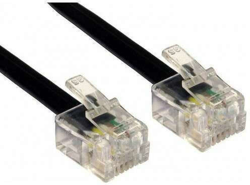 FT Electronics Flat Τηλεφωνικό Καλώδιο RJ11 6P4C 7.5m Μαύρο (FTT16-309)