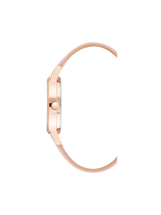 Nine West Uhr mit Rosa Lederarmband