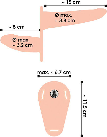 You2Toys Harness με Διπλό Dildo και Δόνηση σε Μαύρο Χρώμα