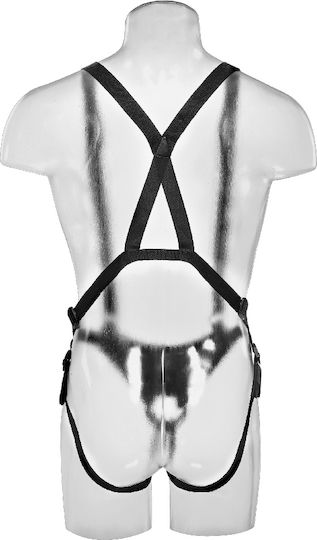 Pipedream Kick Cock Hollow Strap-On Suspender System Harness with Dildo 25.4cm in White Color