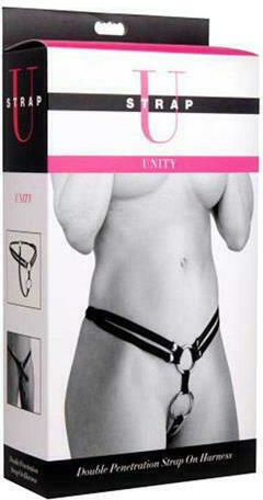 Strap U Unity Double Penetration Strap On Harness Harness σε Μαύρο Χρώμα