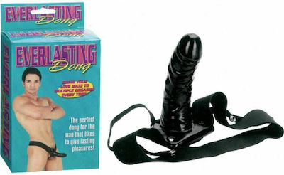 Seven Creations Hollow Everlasting Dildo with Harness Gurtzeug mit Einzeln Dildo in Schwarz Farbe