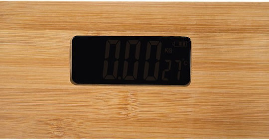Bamboo 28x28x3cm Ψηφιακή Ζυγαριά 180kg Καφέ