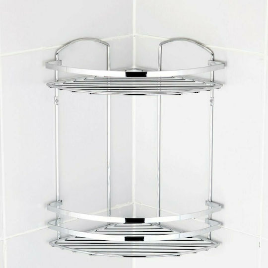 Tekno-Tel 455.BK082/ST Γωνιακή Επιτοίχια Ραφιέρα Μπάνιου Inox με 2 Ράφια 27x19x32cm Tekno-Tel 455.BK082/ST Γωνιακή Επιτοίχια Ραφιέρα Μπάνιου Inox με 2 Ράφια 27x19x32cm