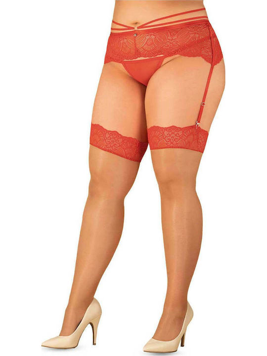 Obsessive Blossmina Sexy Κάλτσες Κόκκινες