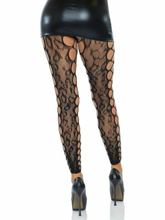 Leg Avenue Dresuri Sexy Ciorapi Fără Picior și Fără Fund Negru