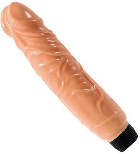 Seven Creations Full Vinyl Large P-Shape Realistic Vibrator 23cm Flesh