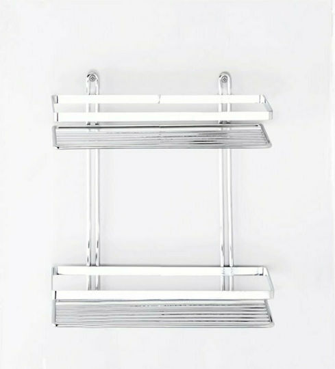 Tekno-Tel 455.ES067 Επιτοίχια Ραφιέρα Μπάνιου Inox με 2 Ράφια 25x12x27cm Tekno-Tel 455.ES067 Επιτοίχια Ραφιέρα Μπάνιου Inox με 2 Ράφια 25x12x27cm