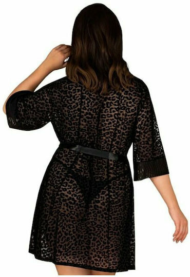 Obsessive Jagueria Sexy Ρόμπα Peignoir Black