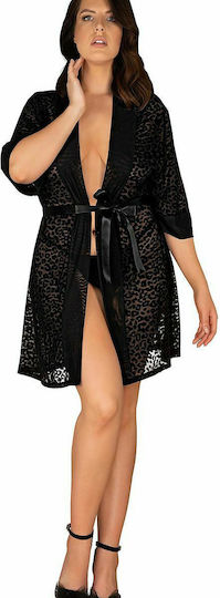 Obsessive Jagueria Sexy Ρόμπα Peignoir Black