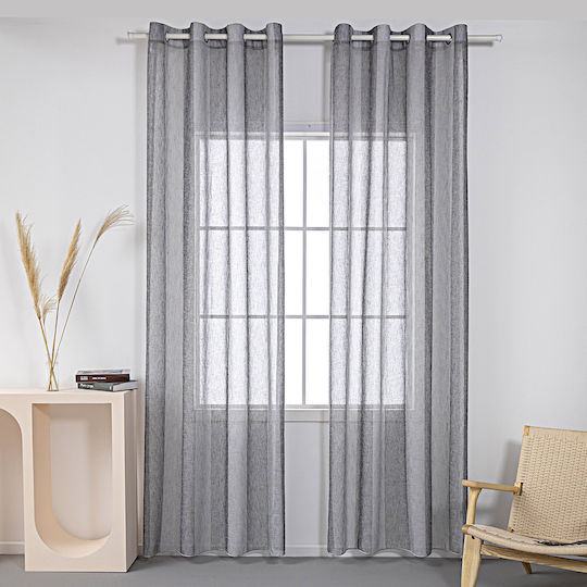 Beauty Home Curtains With Grommets Gray 140x270cm Beauty Home Curtains With Grommets Gray 140x270cm
