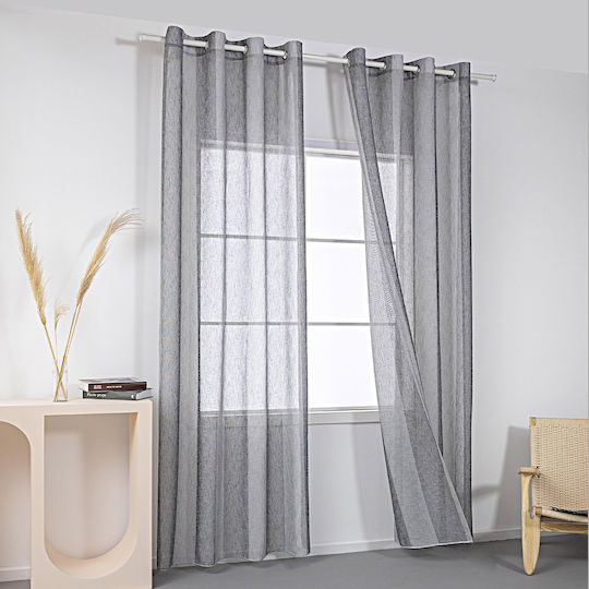 Beauty Home Κουρτίνα με Τρουκς Γκρί 140x270εκ.